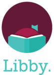 Logo for Libby, link to service to access the digital collection of ebooks and audiobooks