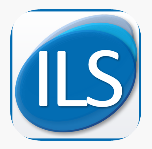 ILS Insignia App icon is a blue oval with white ILS inside.