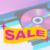 Sale banner over top of an open dvd player and disc.