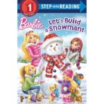 book cover of let's go build a snowman barbie book.